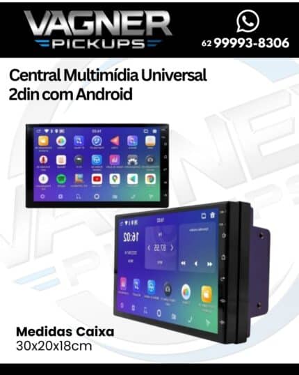 CENTRAL MULTIMÍDIA UNIVERSAL 9" - 2DIN COM ANDROID